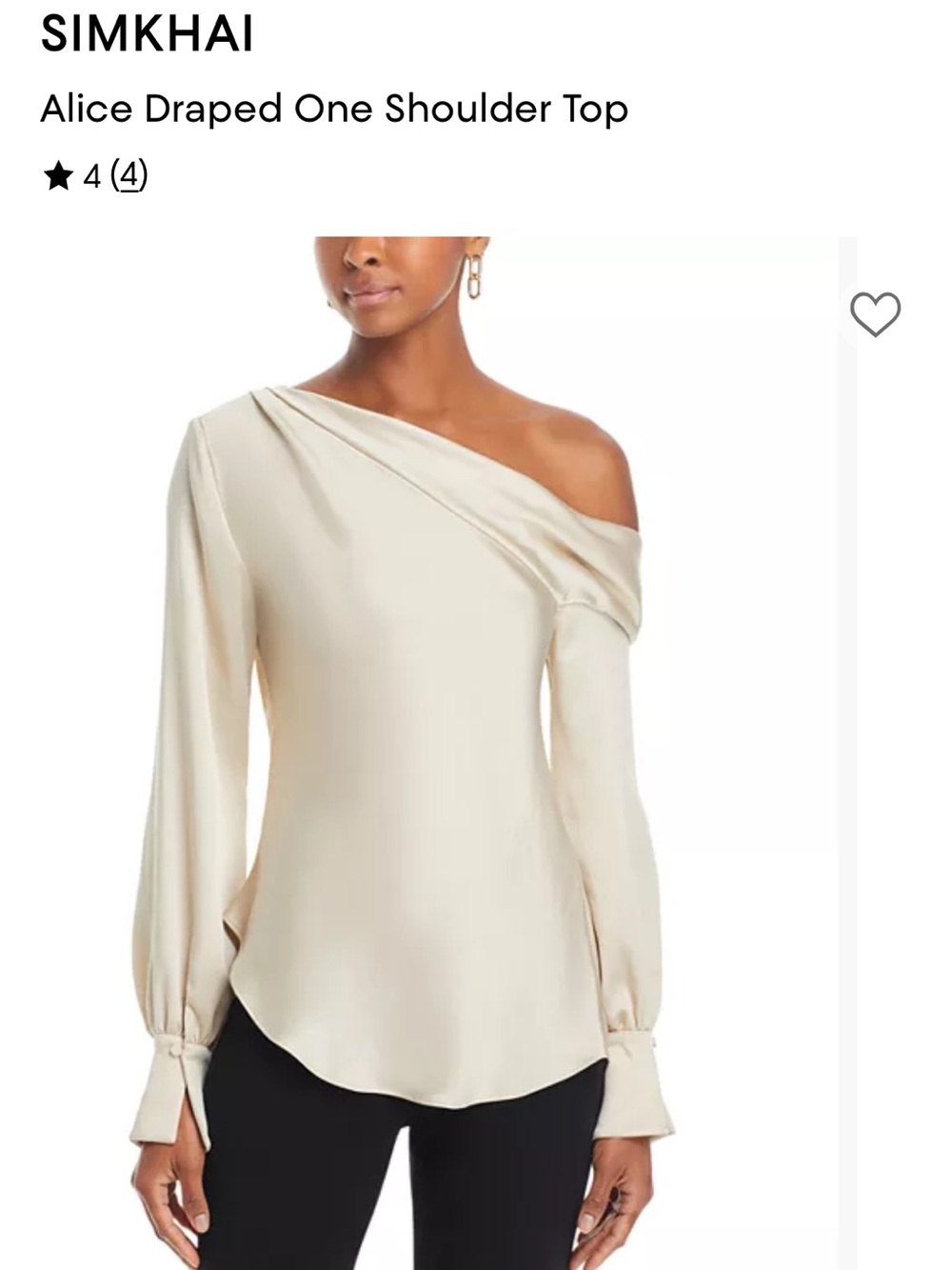 Jonathan Simkhai Alice Draped one shoulder top $295 XS